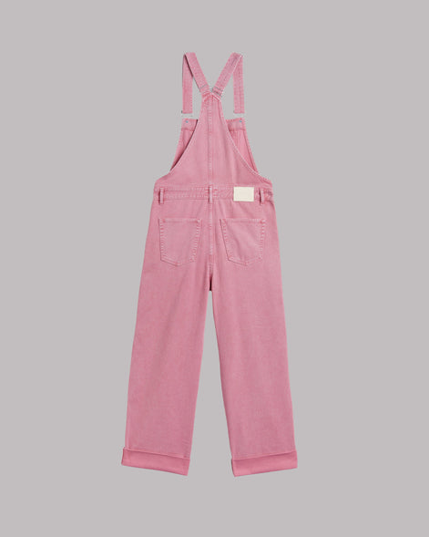 Pink Overalls – Wide Leg Distressed Denim Overalls