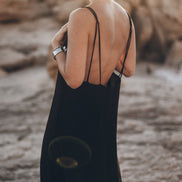 Black Maxi Dress – Slip Dress with V-Neck & Low Back