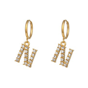 Crystal Letter Hoop Earrings