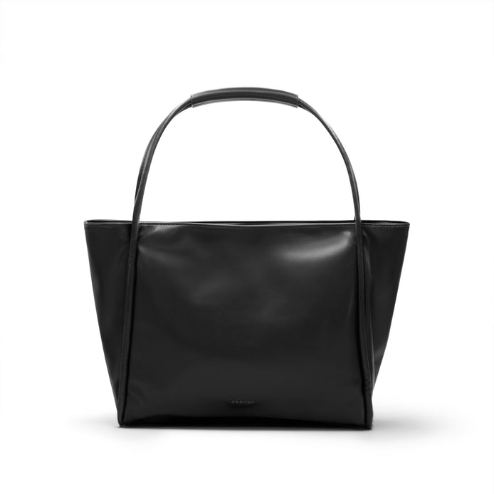 Blair structured tote bag in black vegan leather