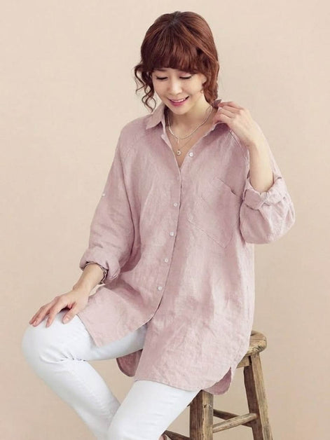 Oversized 100% Cotton Linen Shirt