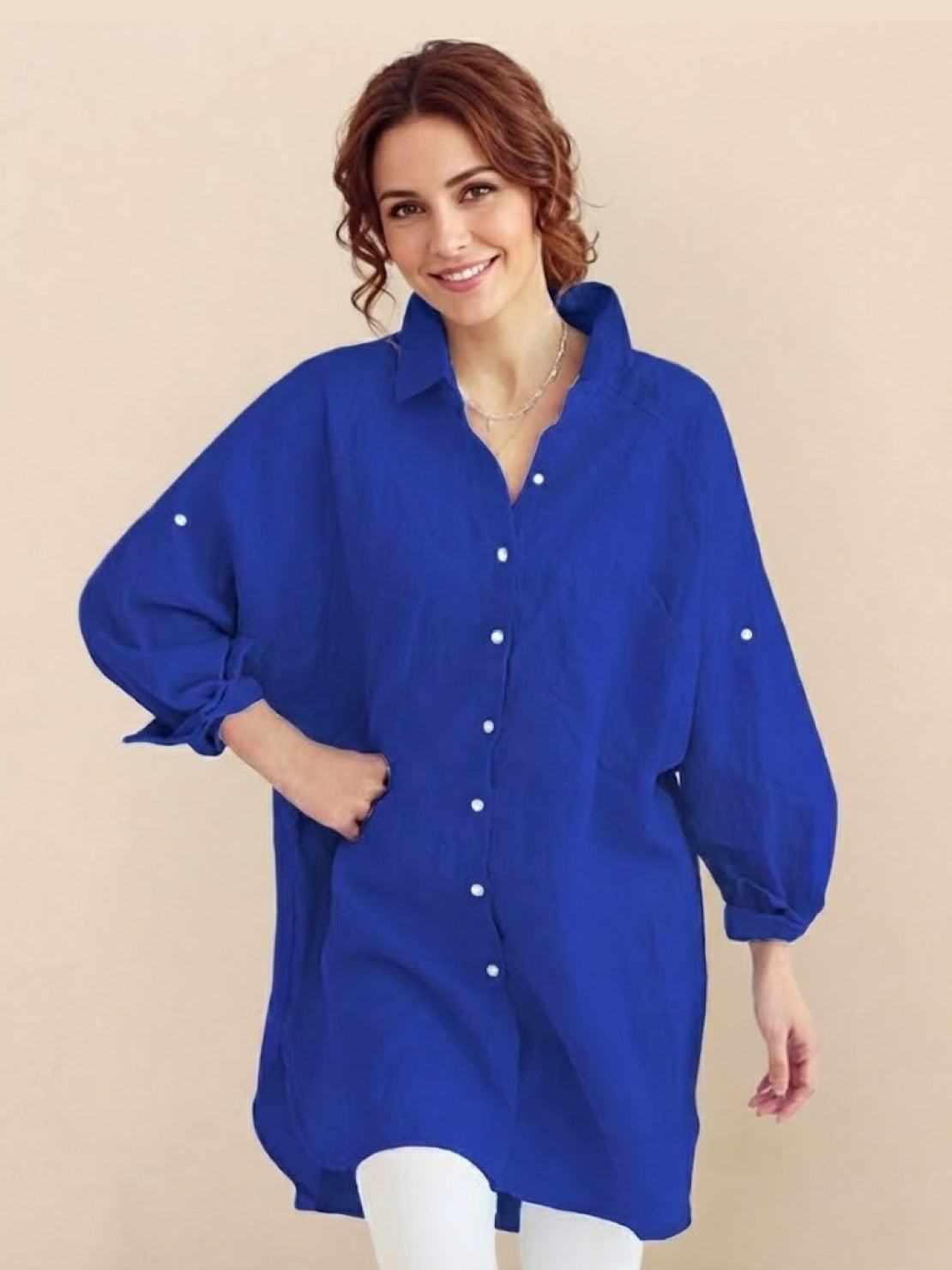 Oversized 100% Cotton Linen Shirt