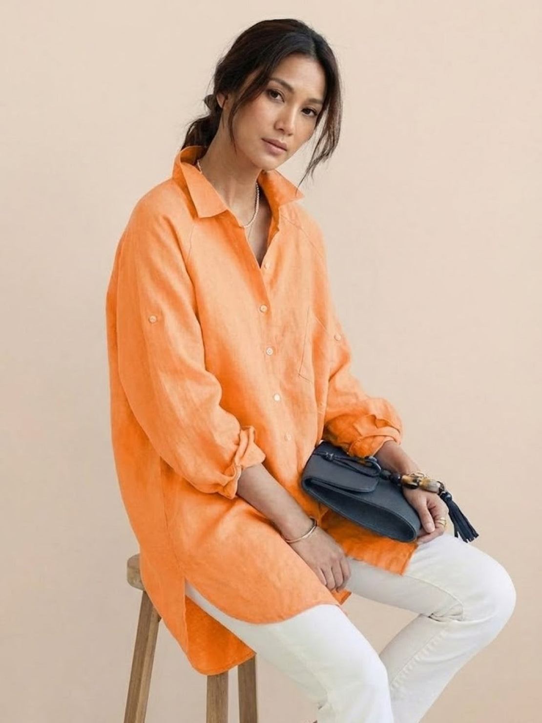Oversized 100% Cotton Linen Shirt