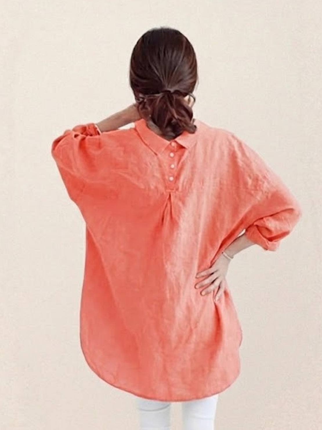 Oversized 100% Cotton Linen Shirt