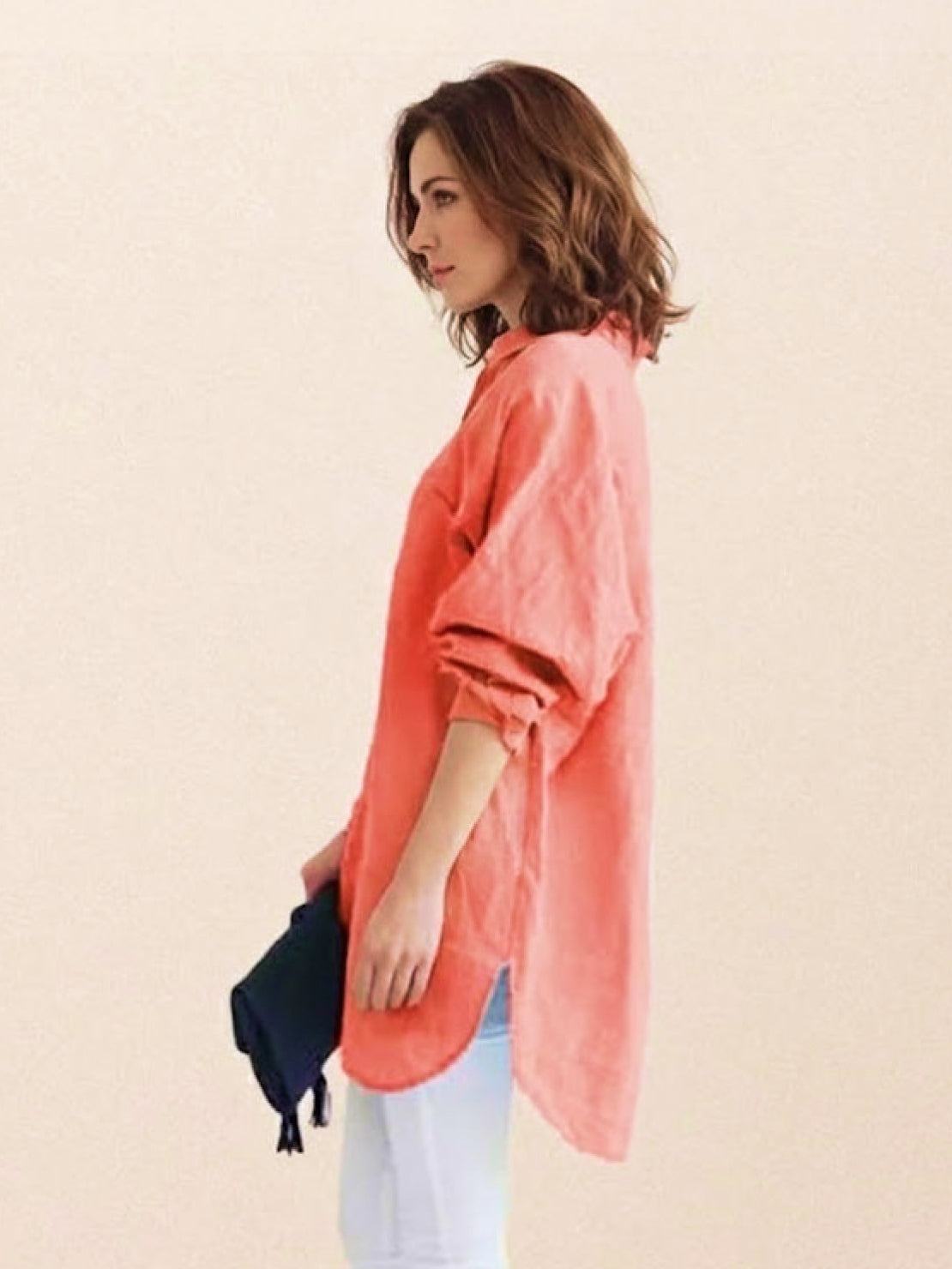 Oversized 100% Cotton Linen Shirt