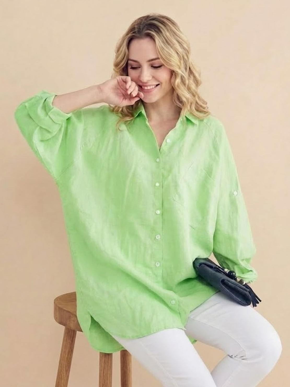 Oversized 100% Cotton Linen Shirt