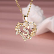 A-Z Flower Heart Necklace