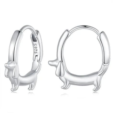 Dachshund Dog Hoop Earrings