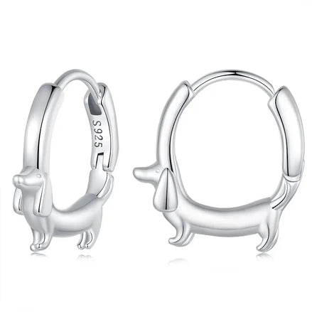 Dachshund Dog Hoop Earrings