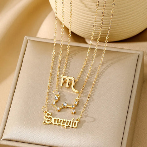 3 PCS Constellation Pendant Necklace