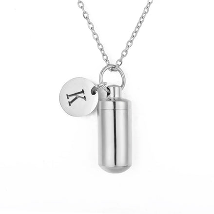 Cremation Urn Initial Charm Necklace