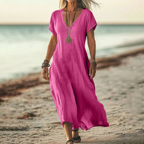 Sunny Days V-Neck Boho Dress