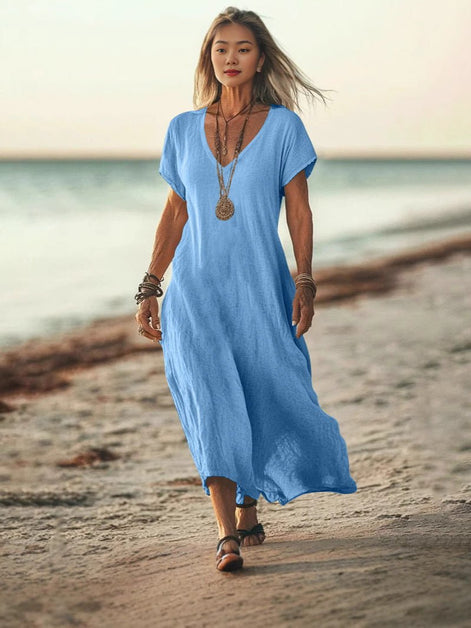 Sunny Days V-Neck Boho Dress