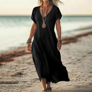 Sunny Days V-Neck Boho Dress