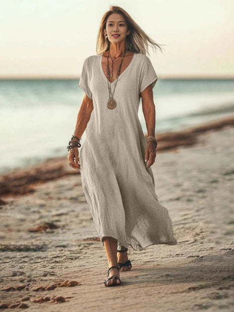 Sunny Days V-Neck Boho Dress