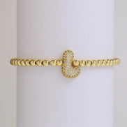 Beaded Bubble Initial Bracelet