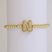 Beaded Bubble Initial Bracelet