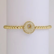 Beaded Bubble Initial Bracelet