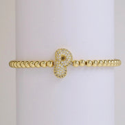 Beaded Bubble Initial Bracelet