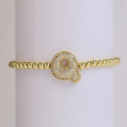 Beaded Bubble Initial Bracelet