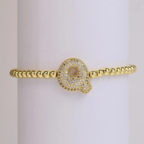 Beaded Bubble Initial Bracelet