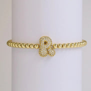 Beaded Bubble Initial Bracelet