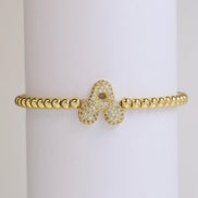 Beaded Bubble Initial Bracelet