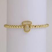 Beaded Bubble Initial Bracelet