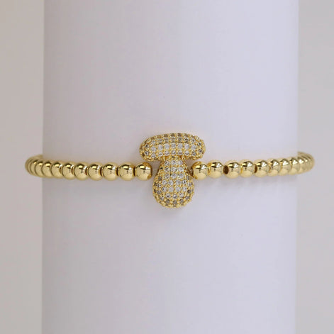Beaded Bubble Initial Bracelet