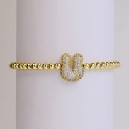 Beaded Bubble Initial Bracelet