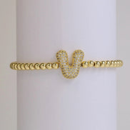 Beaded Bubble Initial Bracelet