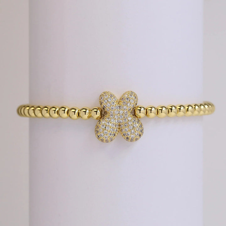 Beaded Bubble Initial Bracelet