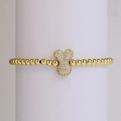 Beaded Bubble Initial Bracelet