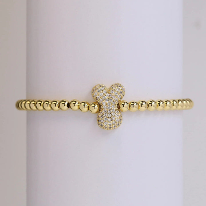 Beaded Bubble Initial Bracelet