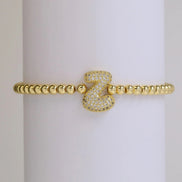 Beaded Bubble Initial Bracelet