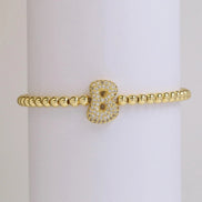 Beaded Bubble Initial Bracelet