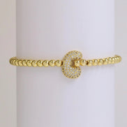 Beaded Bubble Initial Bracelet