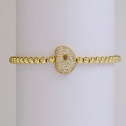 Beaded Bubble Initial Bracelet