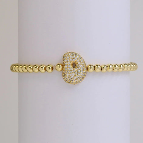 Beaded Bubble Initial Bracelet