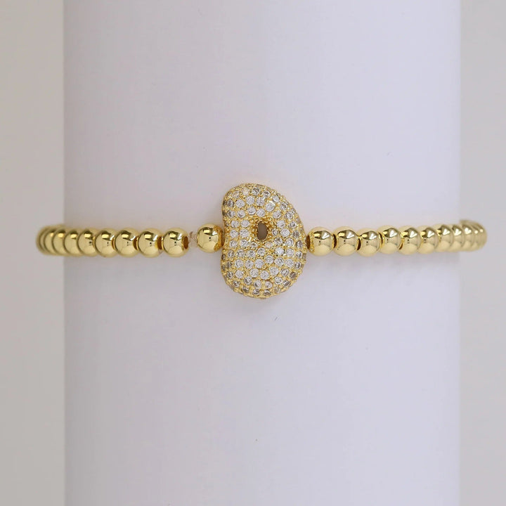 Beaded Bubble Initial Bracelet