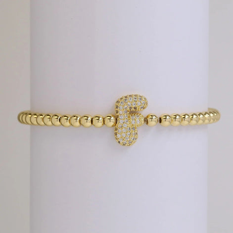 Beaded Bubble Initial Bracelet