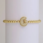 Beaded Bubble Initial Bracelet