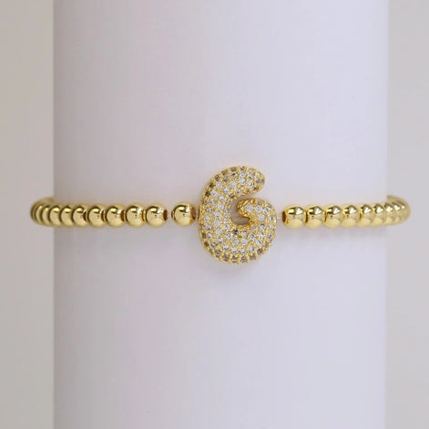 Beaded Bubble Initial Bracelet