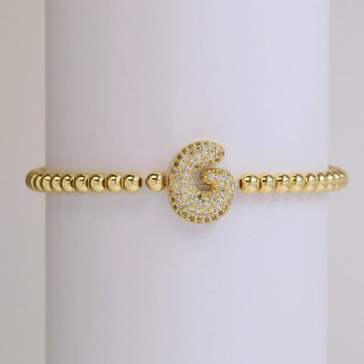 Beaded Bubble Initial Bracelet