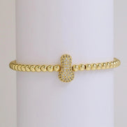 Beaded Bubble Initial Bracelet
