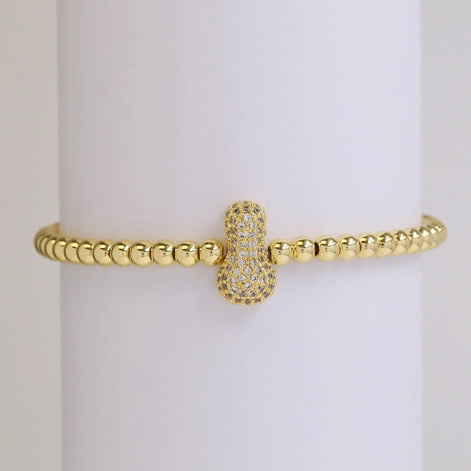Beaded Bubble Initial Bracelet