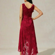 Floral Chiffon Evening Gown – Asymmetrical Hem