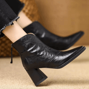 Claudia Luxury Mid-Heel Ankle Boots