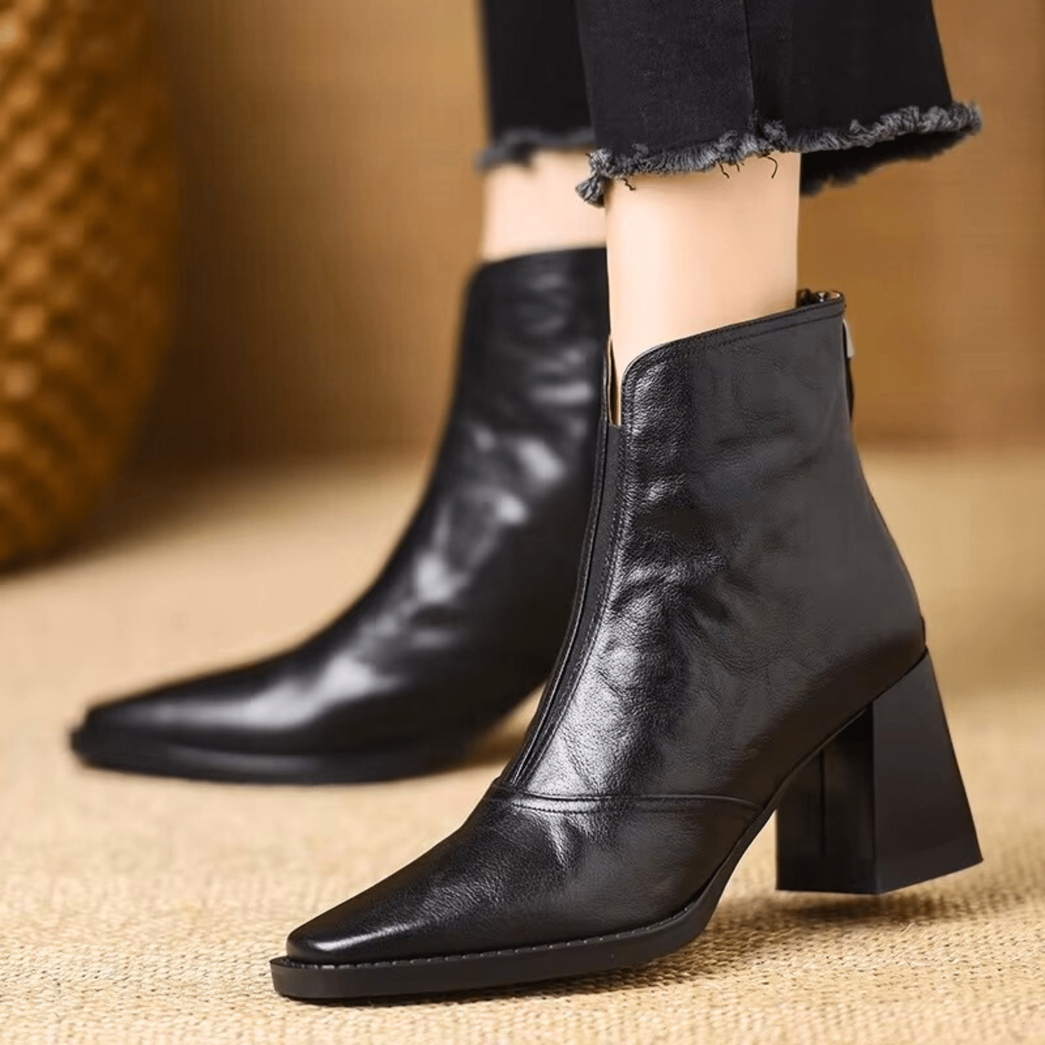 Claudia Luxury Mid-Heel Ankle Boots