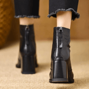 Claudia Luxury Mid-Heel Ankle Boots
